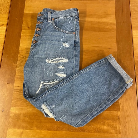 We the Free Urban Outfitters regular high rise button fly distressed jeans 28 - Picture 8 of 14